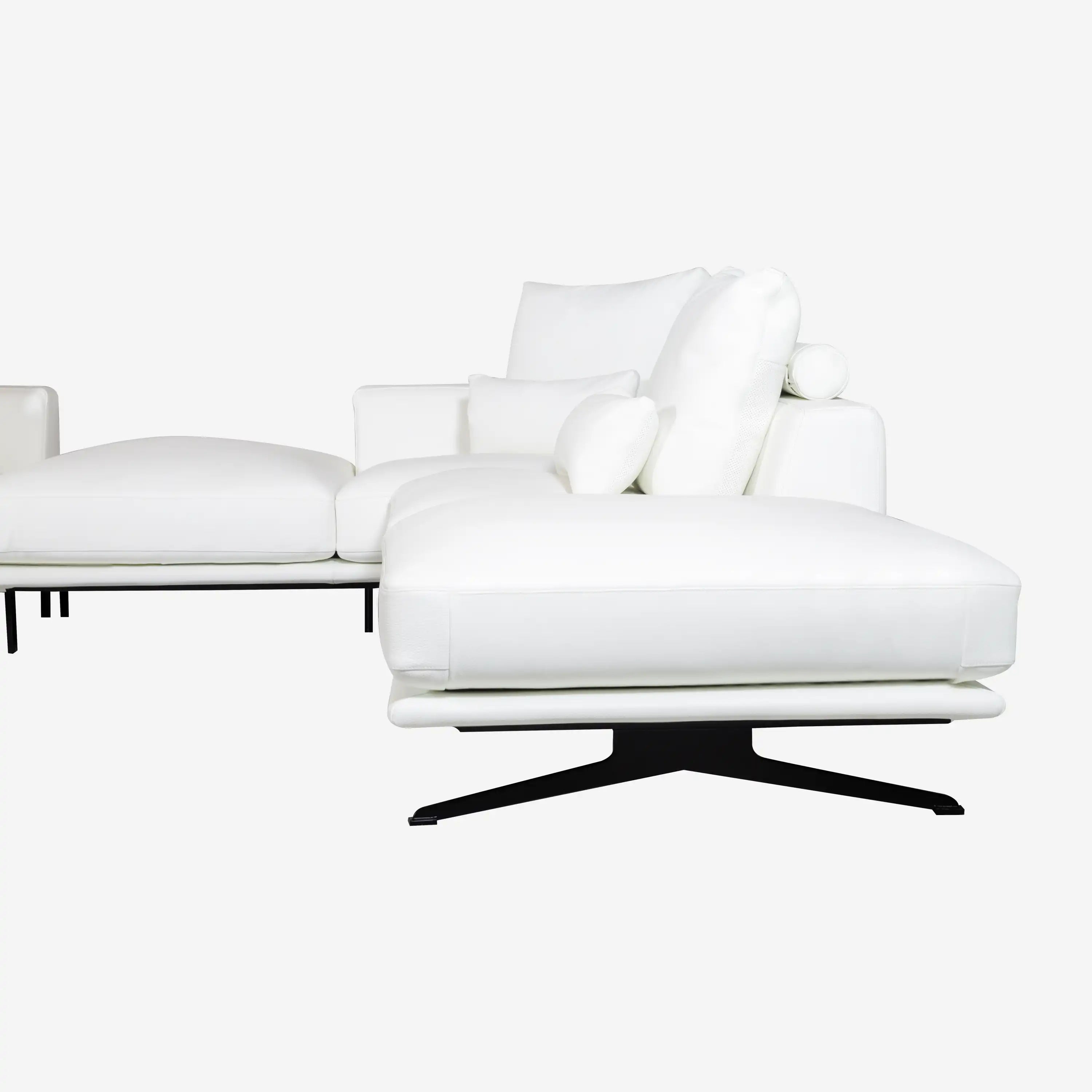 Luciano Lounge Leather Sofa White Right